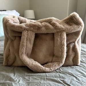Anthropologie Fluffy Tote Bag